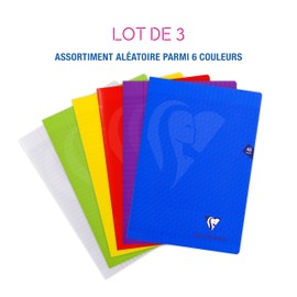Clairefontaine Mimesys 293101AMZ Set of 3 Notebooks, 24 Sheets, DIN A4, 21 x 29.7 cm, 90 g, French Ruling, 1 Set, Assorted Colours