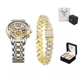 Lige Men Women Watch Quartz Date Luminous Waterproof Wristwatch with Steel Bracelet