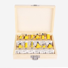 12pcs Milling Cutter Router Bit Set Wood Cutter Carbide 1/4inch 8mm Shank Optional Mill Woodworking Trimming Engraving Carving Cutting Tool
