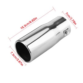 Exhaust Tips Muffler Stainless Steel Car Exhaust Tail End Pipe Rear Tailpipe End Throat for Universal Fitment on Most Cars Sedans (Flat)