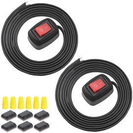 MKBKLLJY 2pcs Red Paste Type Switch Car Rocker Switch On/Off Surface Mount DC 12V Led Light Strip Switch 24V 110V 230V 3A 5A 10A High Flow With 100cm Cable For Car Lamp