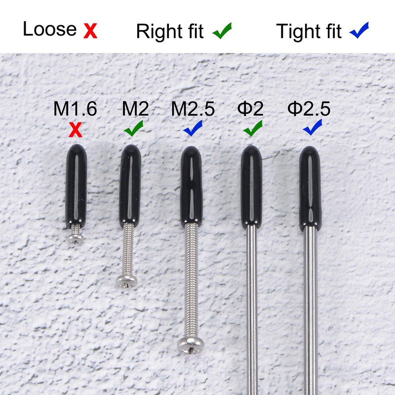 sourcing map 100pcs Round Rubber End Caps 2mm White Vinyl