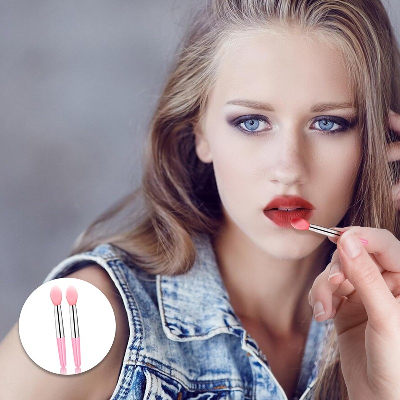 12Pcs Silicone Lip Brush Reusable Lipstick Applicator Wands Brushes Makeup