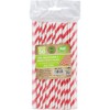 50 x Bendy Red and White Stripe Paper Drinking Straws