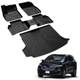 LASFIT Floor Mats & Cargo Mat for Buick Envision 2021-2025, TPE All Weather Protection Custom Fit 1st & 2nd Row Rubber Floor Liners for Envision Automotive Accessories, Black, Easy to Clean
