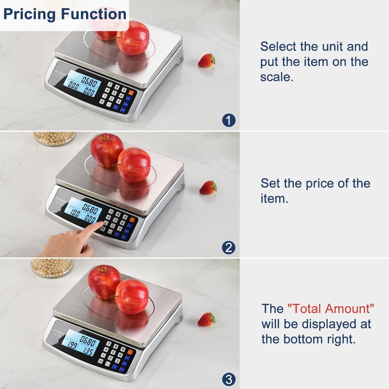 Atogou 66lb Food Scale, Commercial Kitchen Scale with Price Computing,