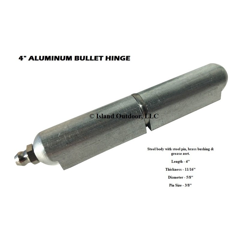 4" Aluminum Weld on Bullet Hinge Stainless Steel Bushing &