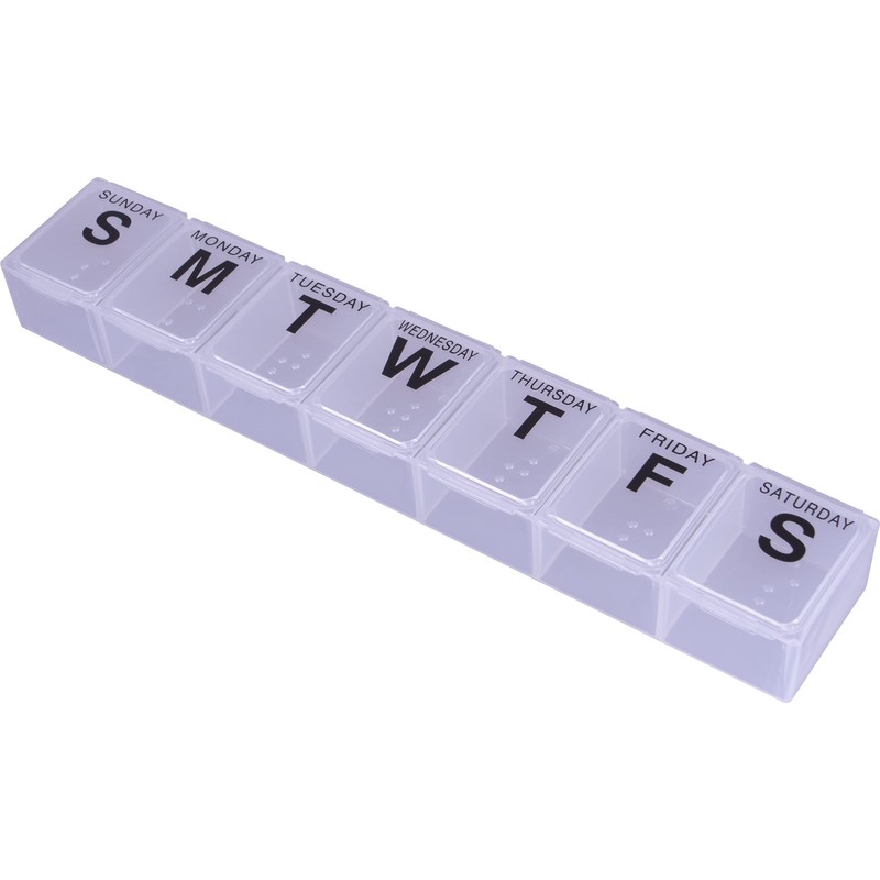 7 Day Pill Dispenser Tablet Box Organiser. 1 Compartment per
