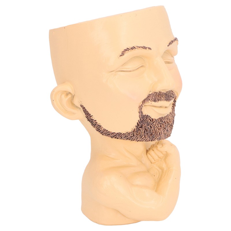 Face Planter Pot with Drainage Hole Man Face Flower Pot