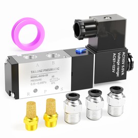 TAILONZ PNEUMATIC 1/4"NPT Solenoid Valve 4V210-08 AC110V Single Coil Pilot-Operated Electric 2 Position 5 Way Connection Type Junction Box