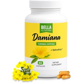 All Natural Damiana Herbal Supplement Capsules, Botanical Plant-Based Dietary Supplement, 60 Count