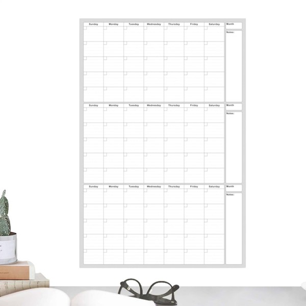 Large Dry Erase Calendar - Unlimited Dates Calendar Whiteboard,Large Quick