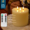 SEHNSY 3 Wick Extra Large Flameless Candles, 6"x6" Flat Battery