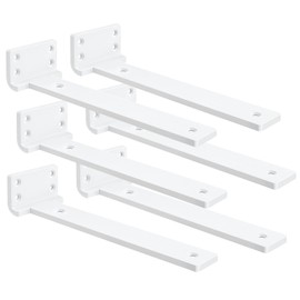 Floating Shelf Bracket 10inch 6 Pack L Brackets for Shelves White Metal Heavy Duty Shelf Brackets for DIY Decorative with Mounting Hardware