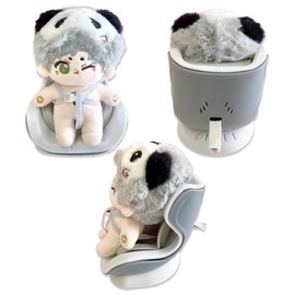Kpopdoll Costume for 3.9 inches (10 cm) Plush Car Seat Gray Sewing Clothing Kigurumi Accessories Motivational Selling Geek Doll Doll Mascot