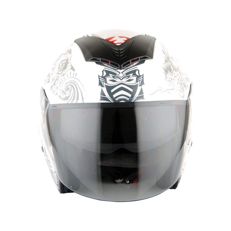 1Storm Motorcycle Open Face Fiber Glass Dual Visor Helmet Scooter