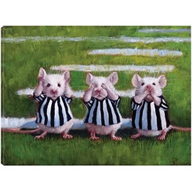 Fine Art Canvas Three Blind Mice Canvas Wall Decor by Artist Lucia Heffernan for Living Room, Bedroom, Bathroom, Kitchen, Office, Bar, Dining & Guest Room - Ready to Hang - 32 in x 24 in