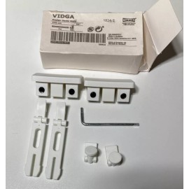 IKEA VIDGA Triple Track Rail 55” SET with 2 Wall Brackets +2x Packs Gliders