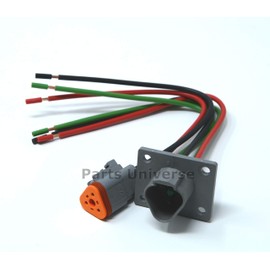 Deutsch DT 3-Pin Flange Pigtail Kit, UL Certified 14AWG Pure Copper GPT Wires with 13 Amps Continuous Capacity (Made in USA)