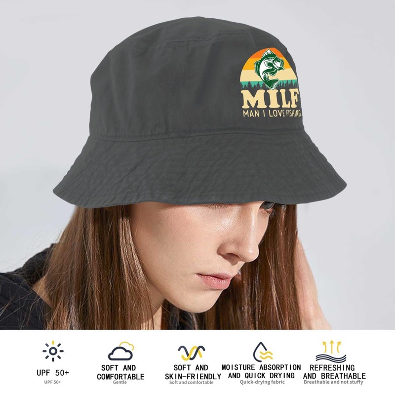 Milf Man I Love Fishing Hat Bucket Hat for Mens