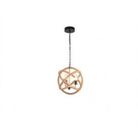 Rattan Globe Pendant Light 3-Light Adjustable Chain Hanging Chandelier for Kitchen Dining Room Entryway E26 Bulb Not IncludedColor: as Pic Color