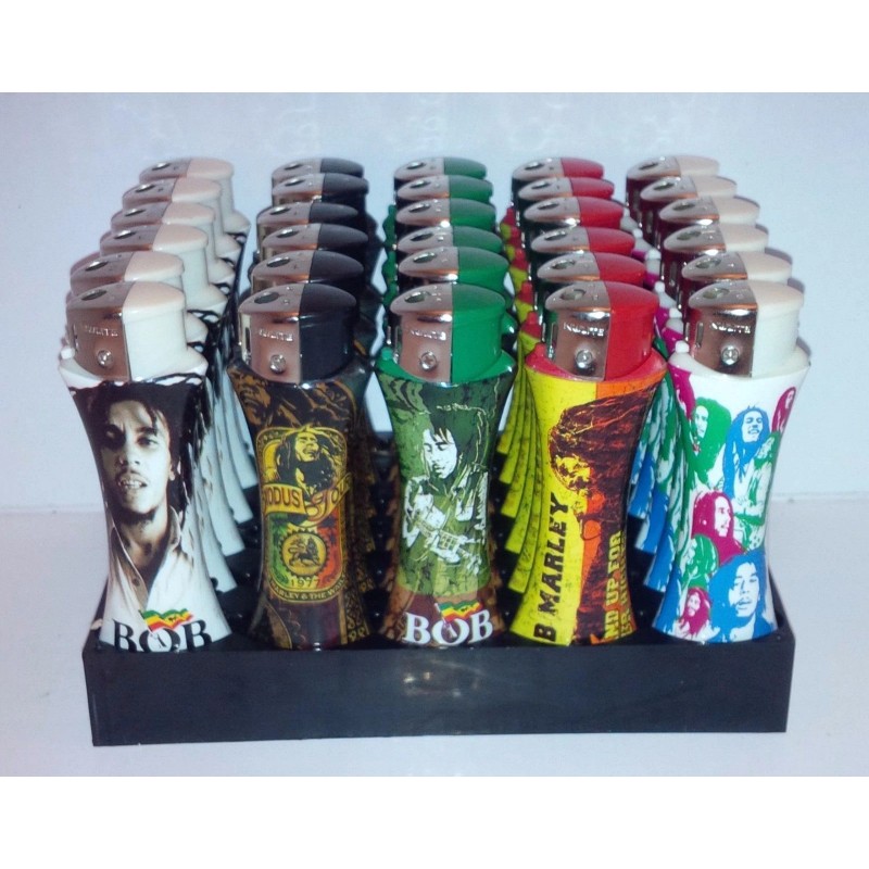 25 x BOB MARLEY CURVE LIGHTER different design Refillable/wit