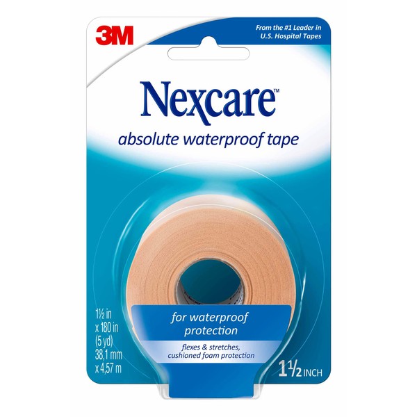 Nexcare Absolute Waterproof Wide Tape, 1.5' X 5 yd. Per Roll (5 Rolls)