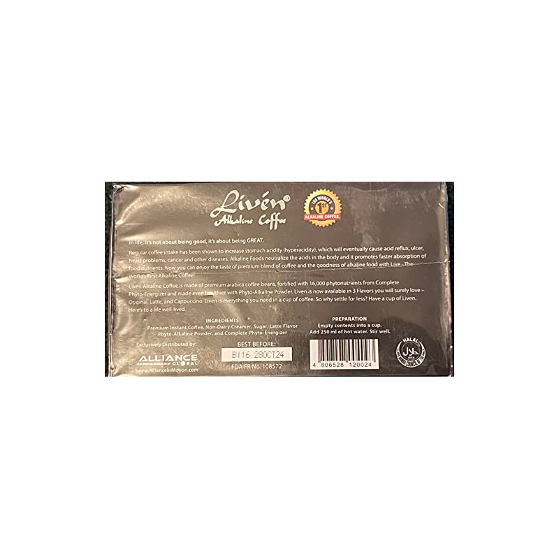 Liven Alkaline Coffee (LATTEE FLAVOR 20 SACHETS)
