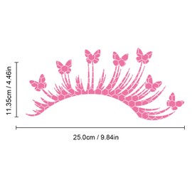Dreothy 1Pairs Car Headlight Butterfly Eyelashes Reflective Stickers Fake Eyelash Night Strong Reflective Safety Decals for Car SUV Electric Vehicle Motorcycle Stickers (Pink)