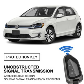 Car Key Case for VW, Key Case Compatible with Golf 8 MK8 ID.3 ID.4 Cupra Skoda Octavia A8 Seat Leon MK4 Tarraco Ateca 3-Button Car Key Cover with Key Fob (Black)