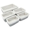 5 Pack Wicker Nesting Baskets with Cloth Lining for Pantry
