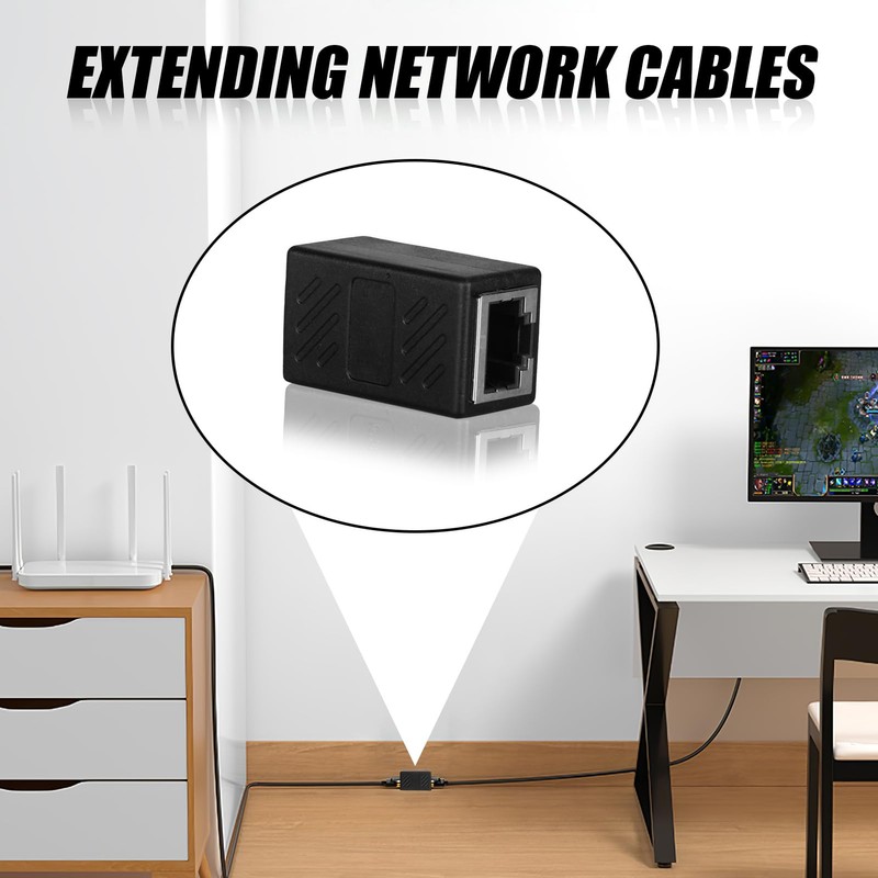 RJ45 Coupler, 4Pieces 10Gbps High-Speed Shielded Ethernet Extension Adapter Network