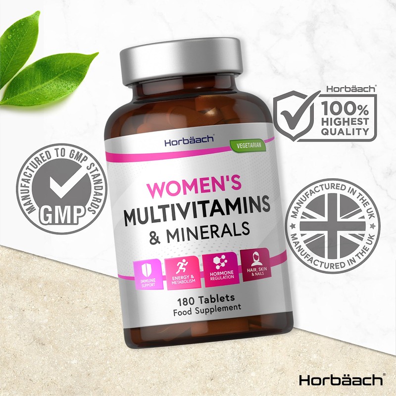 Womens Multivitamins and Minerals | with Iron, Calcium, Biotin, Folic