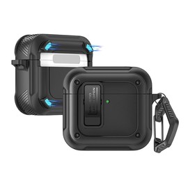 Mizi Magnetic Case for AirPods 4th Generation (2024) with Full Body Shockproof Hard Protection Design, Compatible with MagSafe & USB-C Charging - Black