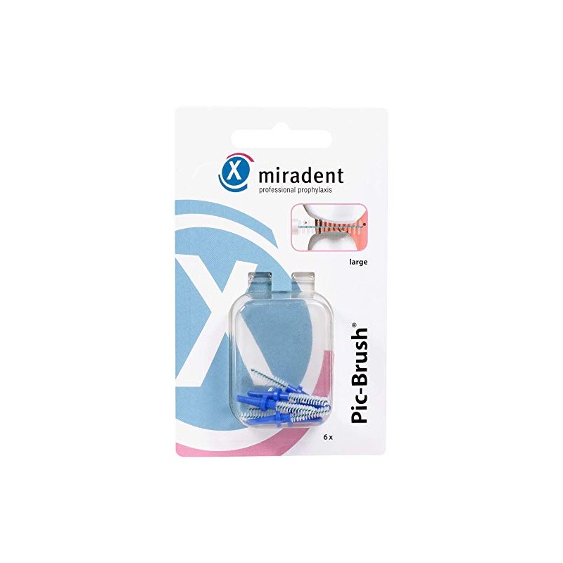 Miradent Interd.Pic Brush Replacement Large Blue Pack of 6