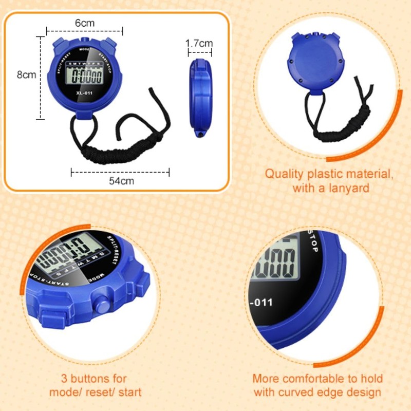 Sports Stopwatch Multi-Function Sport Digital Stopwatch Timer, Large Display, Single