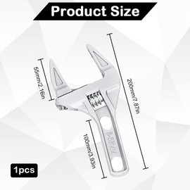 AKSIQIOL Adjustable Wrench,Adjustable Thin & Extra Wide Wrench,Aluminum Alloy Set,Lightweight Wide Jaw Large AdjustablSpanner Small Spanner,for Nut Key Hand Tools