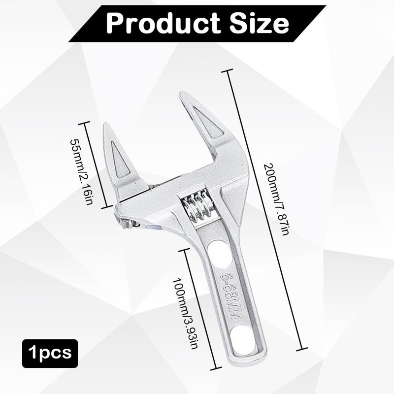 AKSIQIOL Adjustable Wrench,Adjustable Thin & Extra Wide Wrench,Aluminum Alloy Set,Lightweight