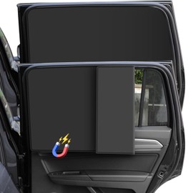 Tyafzzn Sun Protection Curtain Car, Pack of 2 Sun Protection Car Baby Curtain, Children's Car Window Blackout with UV Protection, Sun Protection Curtain Magnetic, Reflective Heat Protection Curtain