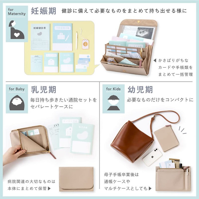 Iroha Publishing 2-in-1 Multi-Pouch Mother and Child Health Handbook Case