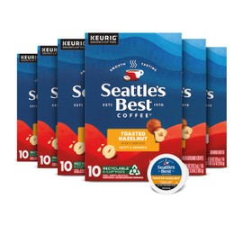 Seattle’s Best Coffee, Flavored K-Cup Coffee Pods, Toasted Hazelnut, 100% Arabica, 6 Boxes (60 Pods Total)