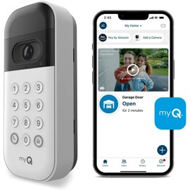 LiftMaster Open Solutions Canada, myQ Smart Garage Door Video Keypad with Wide-Angle Camera, Customizable PIN Codes, Smartphone Control - Access Works with Chamberlain, LiftMaster and Craftsman Openers, White