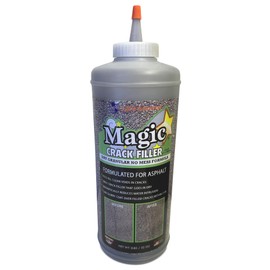 Tharos Distribution Magic Crack Filler 2.5LB Asphalt Black, for Filling in Cracks on Asphalt Driveways and Roads. Installs Easily Dry Granular No Mess and DIY (Black, 1)