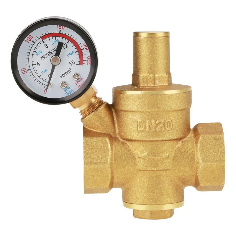 Pressure Reducer DN20 Brass Adjustable Water Pressure Regulator Reducer with