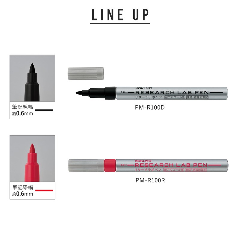 Kokuyo Pen Marker Research Lab Pen Alcohol-Resistant Type Black 2-Piece