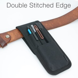 Belt Pen Holder, Pencil Holder Pouch, Pen Sleeve Case Holster for Belt, Hold Multiple pens, Hold 6 Inch Ruler, 2 Pens and a Marker. Made of Durable Fabrics, Detachable, Black.