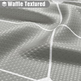 SPWIY Grey and White Shower Curtain Sets for Bathroom, Modern Cool Ombre Geometric Waffle Cloth Fabric Polyester Shower Curtains for Mens, Durable and Machine Washable, 72 x 72 Inches