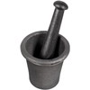 Cast Iron Mortar and Pestle Tool Set Rock-Ore Crusher Grinder