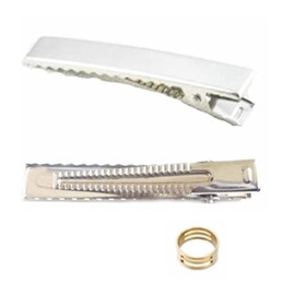 Za-Bi Hair Clip, Silver, 2.4 inches (60 mm), 15 Pieces, Pin Metal Fittings, Parts, Base, Hair Clips, DIY Handmade, Bulk Purchase, Commercial Use, Adults, Children/Clips, Silver 15 Pieces