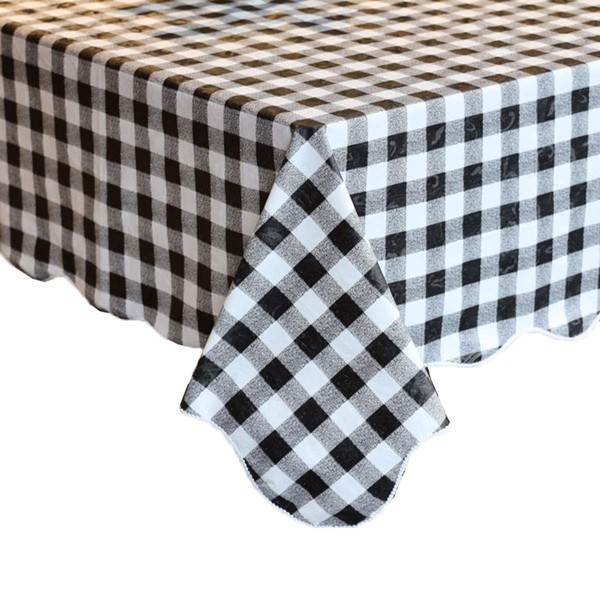 PlentifulHome Black and White Checkered Tablecloth – Perfect for Family
